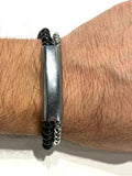 Stainless Steel Black Beaded Bracelet for Men - SBFMO3 - BUJIX
