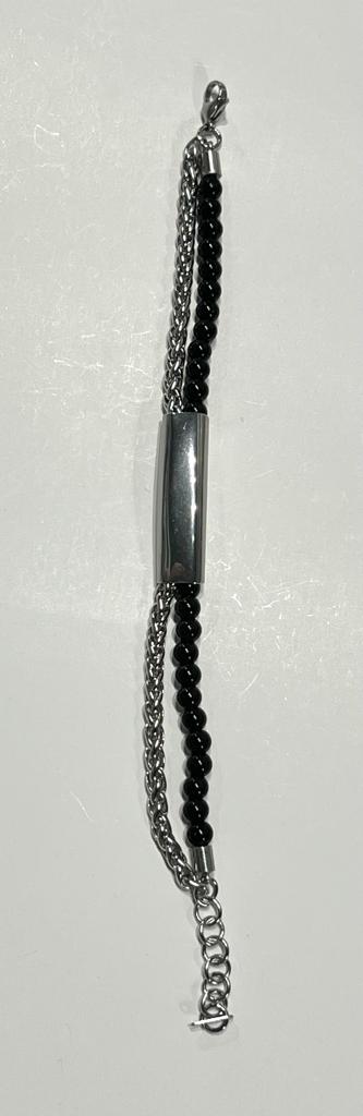 Stainless Steel Beaded Bracelet for Men - SBFMO1 - BUJIX