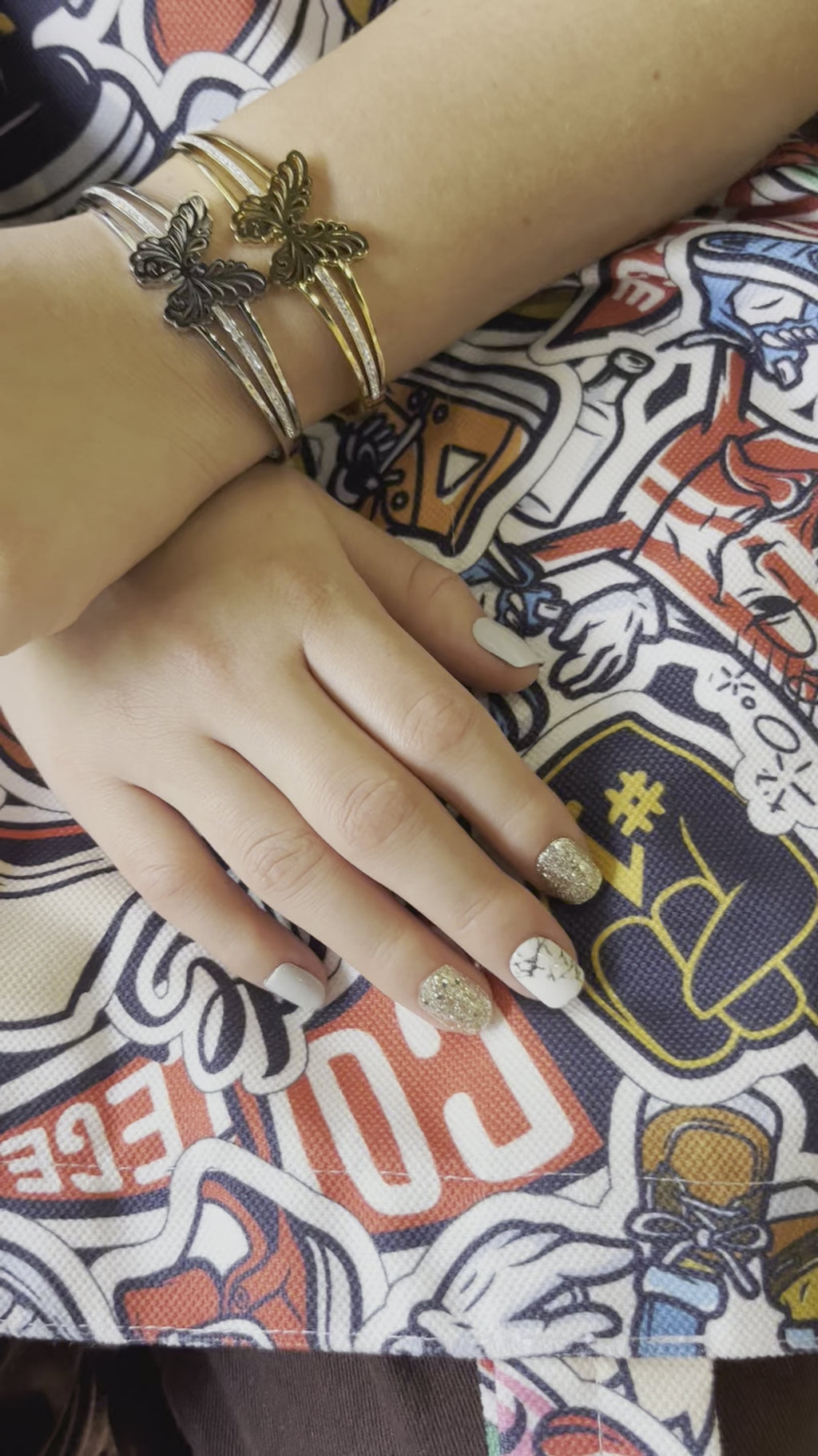 Stainless Steel Butterfly Bracelet - SCBR3N06