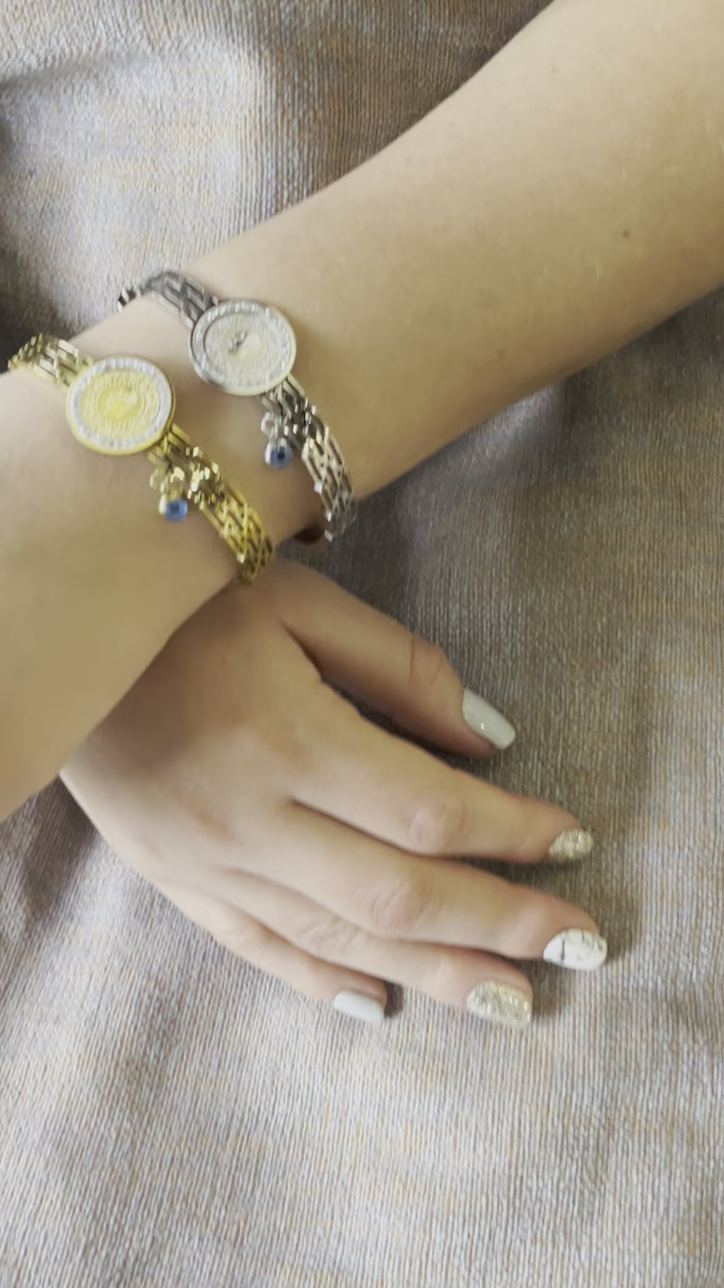 Stainless Steel Bracelet with Evil Eye - SCBR3N07