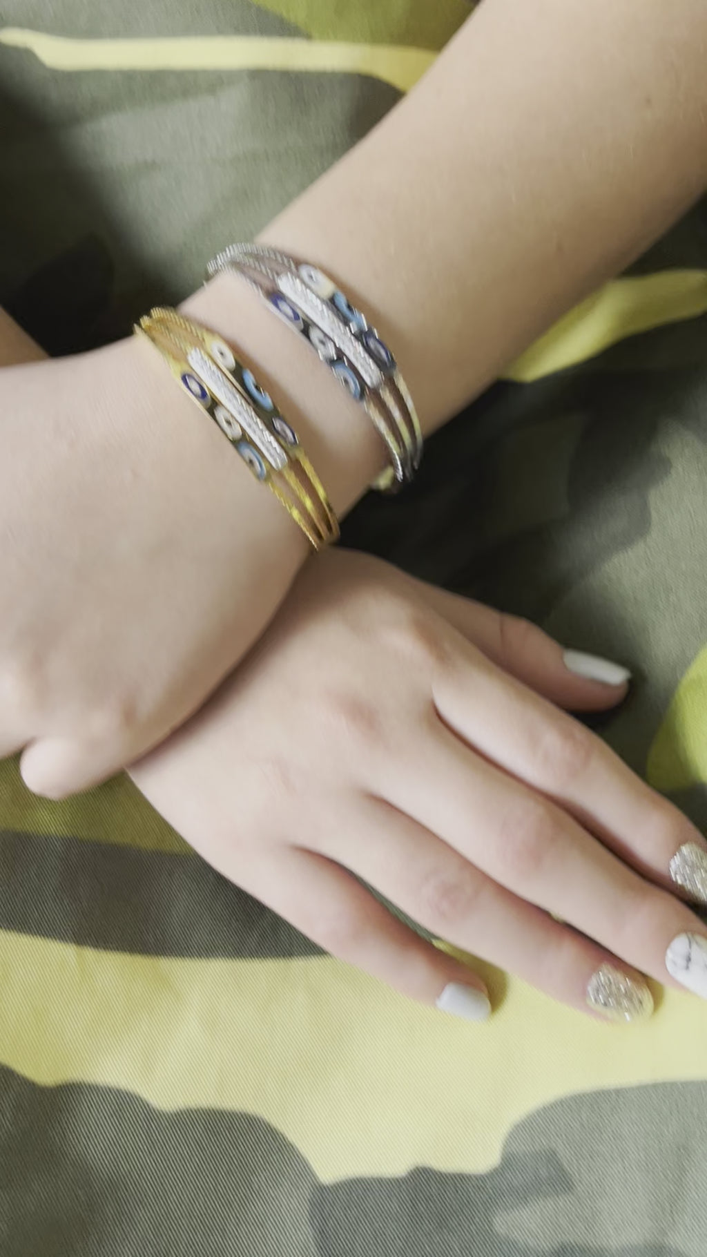 Stainless Steel Evil Eye Bracelet - SCBR6N07