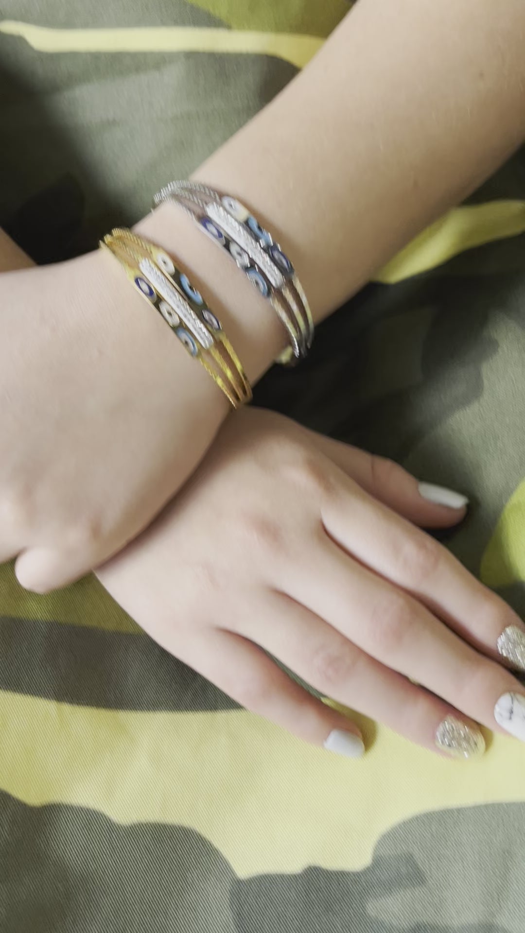 Stainless Steel Evil Eye Bracelet - SCBR6N07