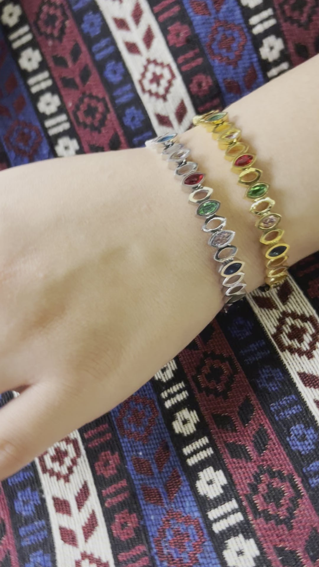 Stainless Steel Multi-Color Bangle Bracelet - SCBR1N7