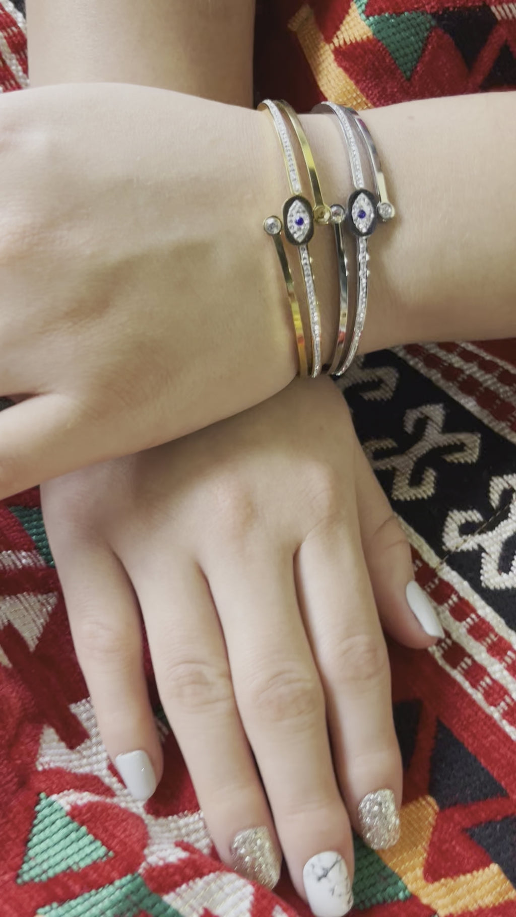 Stainless Steel Evil Eye Bracelet - SCBR1N5