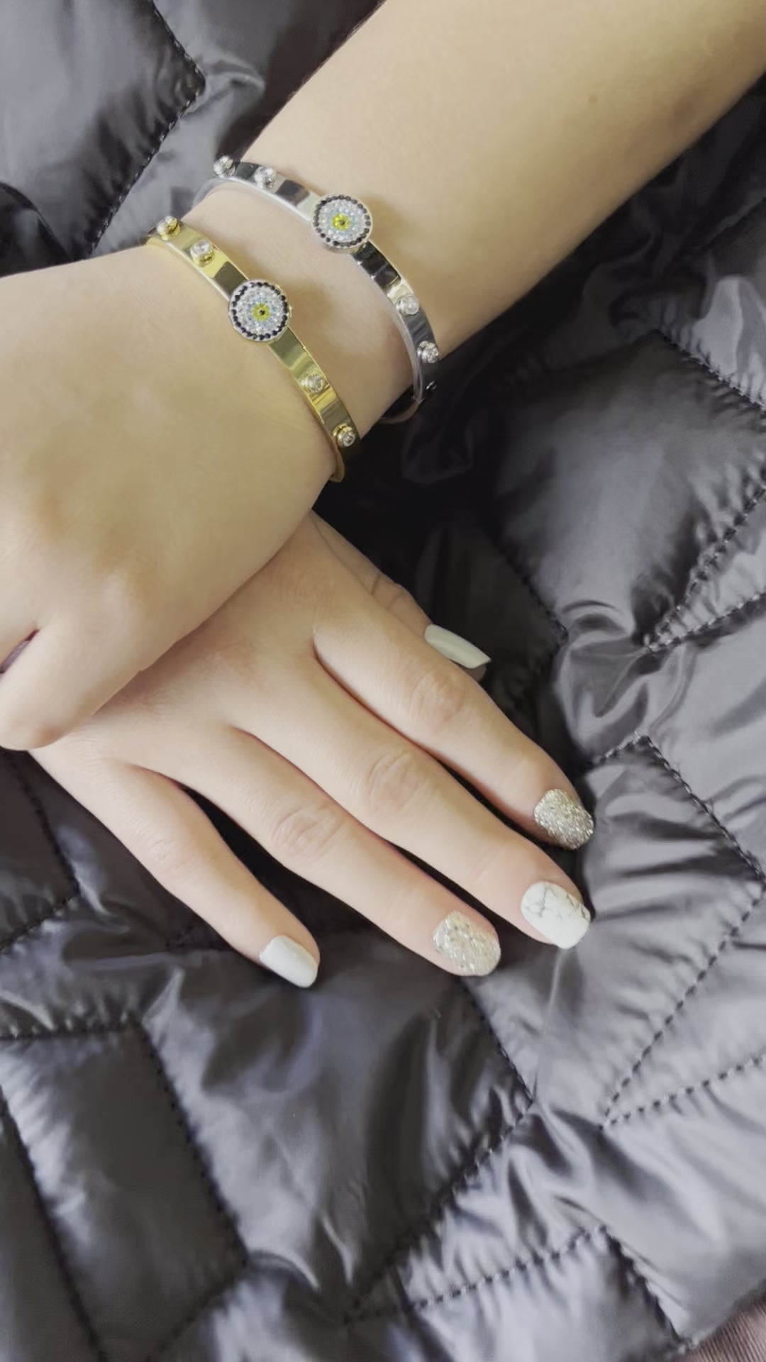 Stainless Steel Evil Eye Bracelet - SCBR5N04