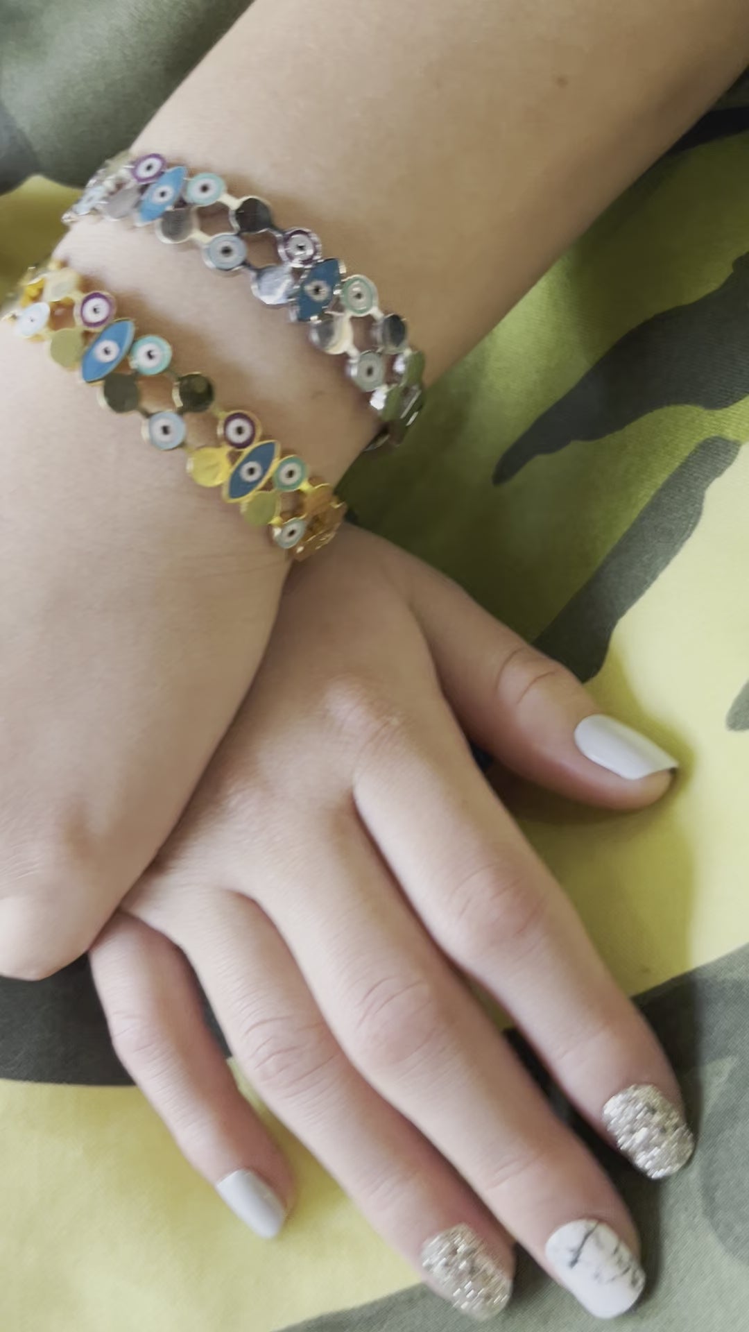 Stainless Steel Evil Eye Bracelet - SCBR7N09