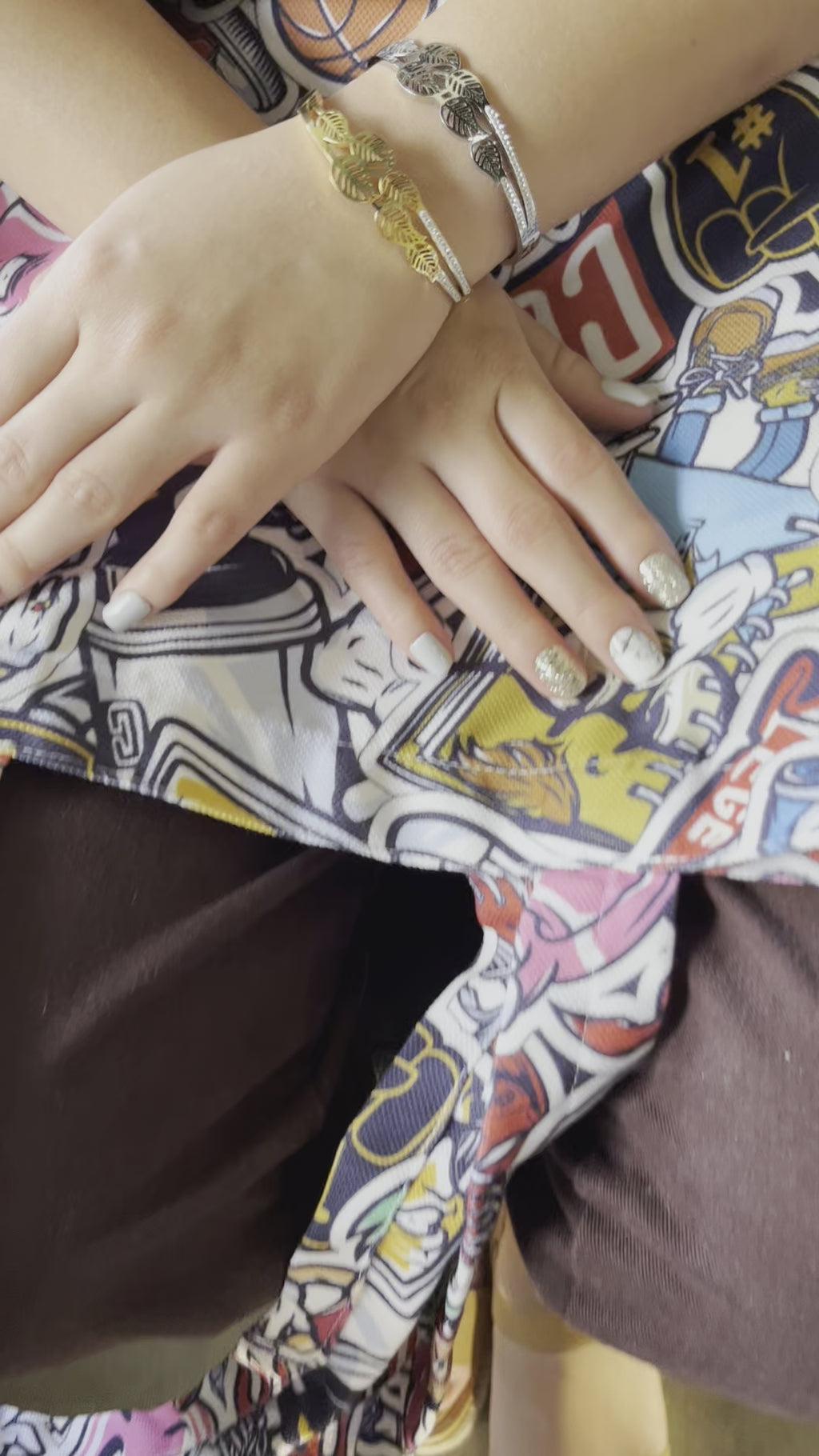 Stainless Steel Leaf Bracelet - SCBR6N08