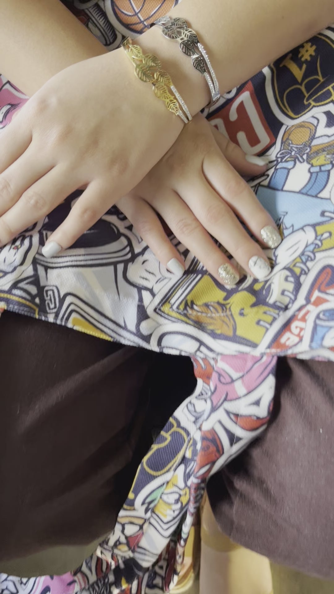 Stainless Steel Leaf Bracelet - SCBR6N08