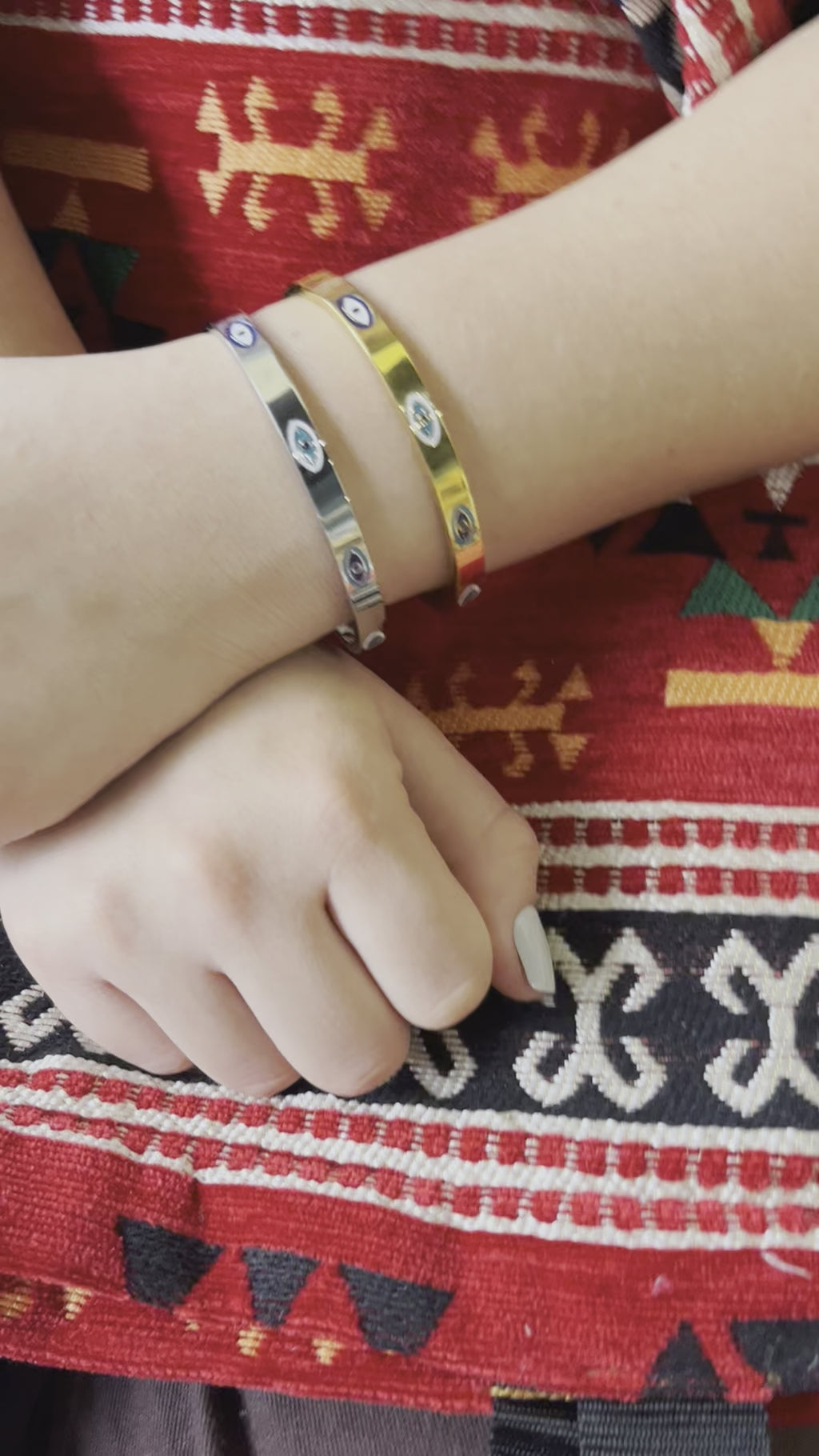 Stainless Steel Evil Eye Bracelet - SCBR3N03