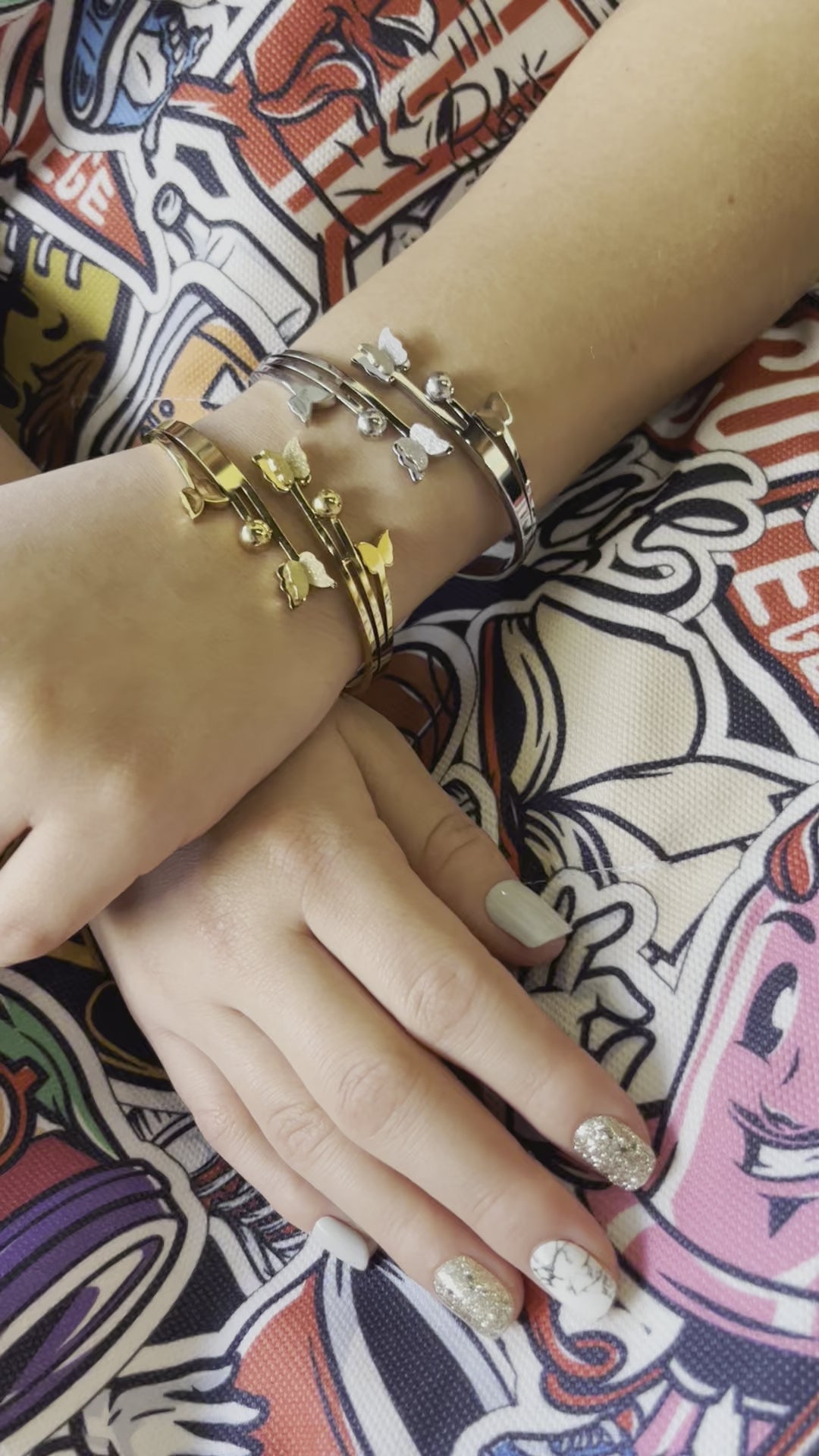 Stainless Steel Butterfly Bracelet - SCBR4N03