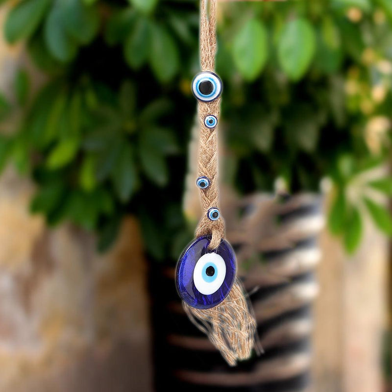 6 Inch Evil Eye Wall Hanging with Rope Hanger