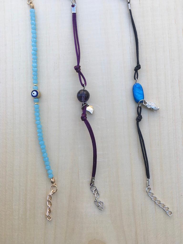 Crystal Bead Bracelet Set with Rotating Jewelry Display Stand - BUJIX