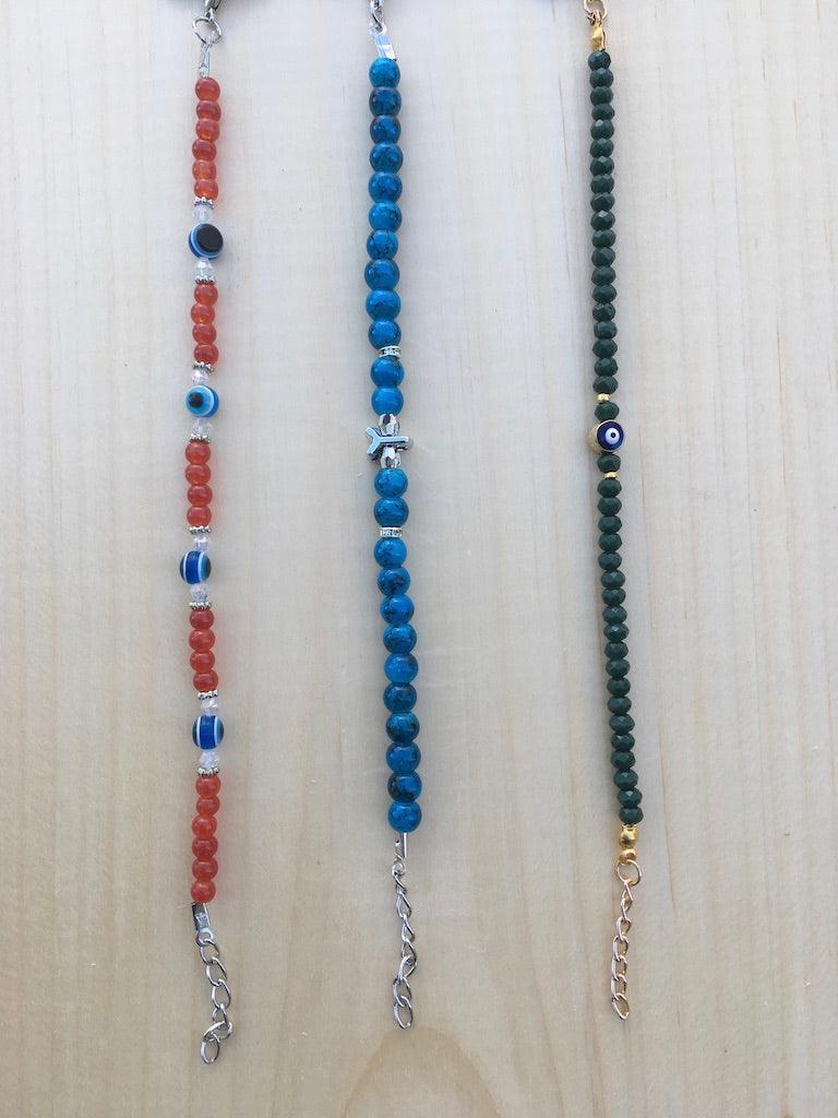 Crystal Bead Bracelet Set with Rotating Jewelry Display Stand - BUJIX