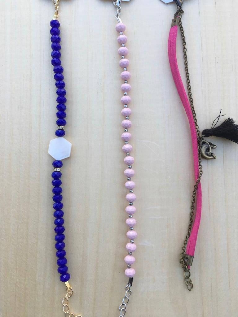 Crystal Bead Bracelet Set with Rotating Jewelry Display Stand - BUJIX