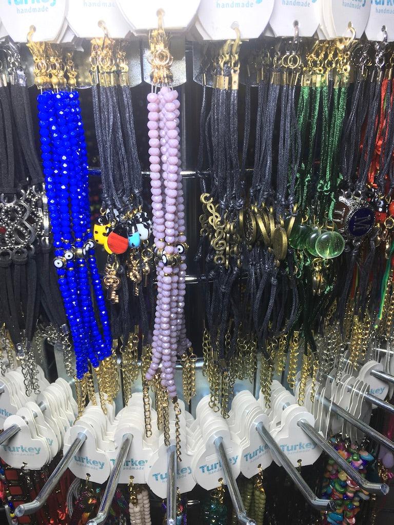 Crystal Bead Bracelet Set with Rotating Jewelry Display Stand - BUJIX