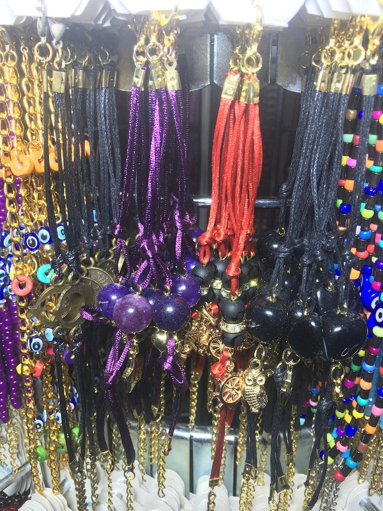 Crystal Bead Bracelet Set with Rotating Jewelry Display Stand - BUJIX