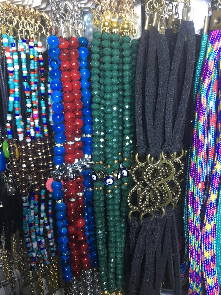 Crystal Bead Bracelet Set with Rotating Jewelry Display Stand - BUJIX