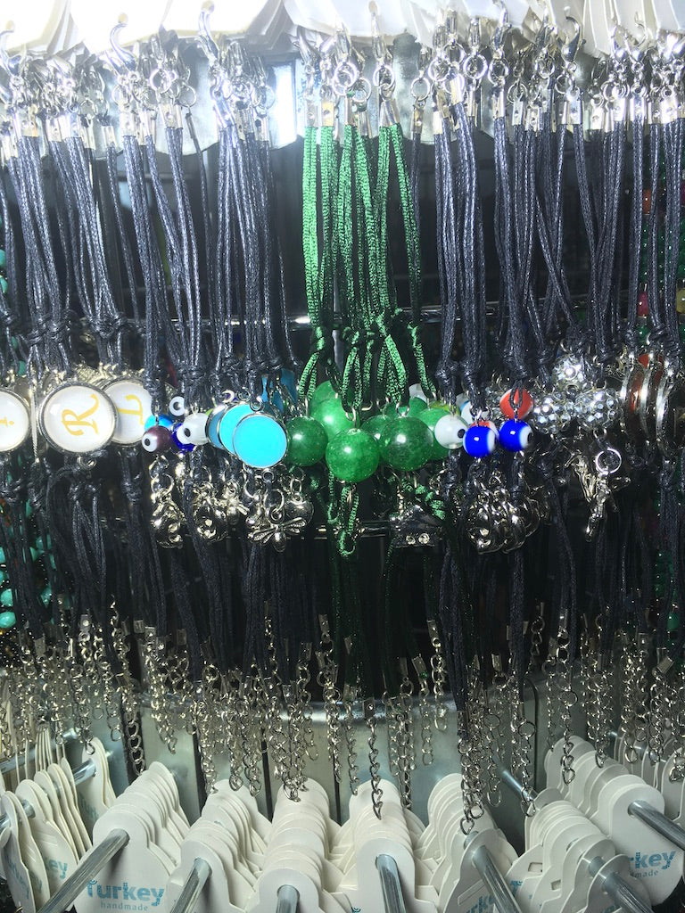 Crystal Bead Bracelet Set with Rotating Jewelry Display Stand