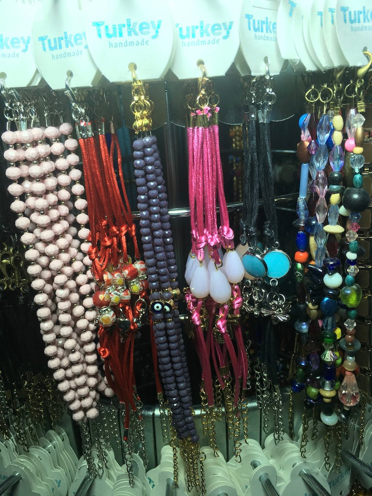 Crystal Bead Bracelet Set with Rotating Jewelry Display Stand