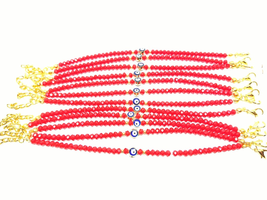 Crystal Bead Bracelet Set with Rotating Jewelry Display Stand