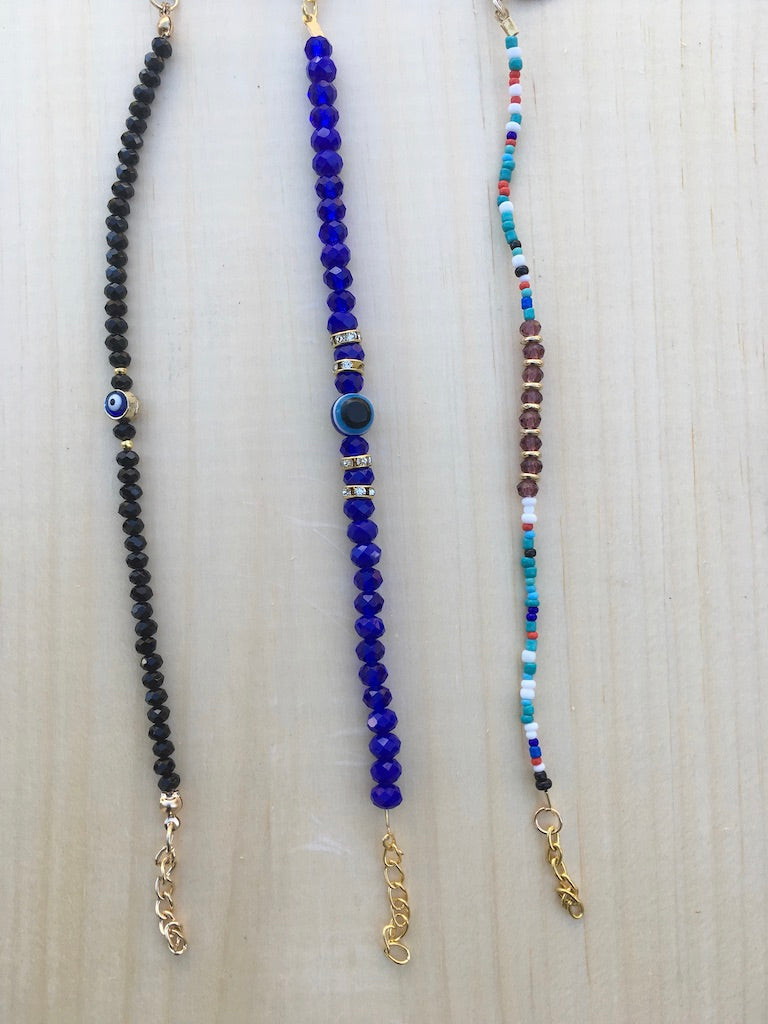 Crystal Bead Bracelet Set with Rotating Jewelry Display Stand