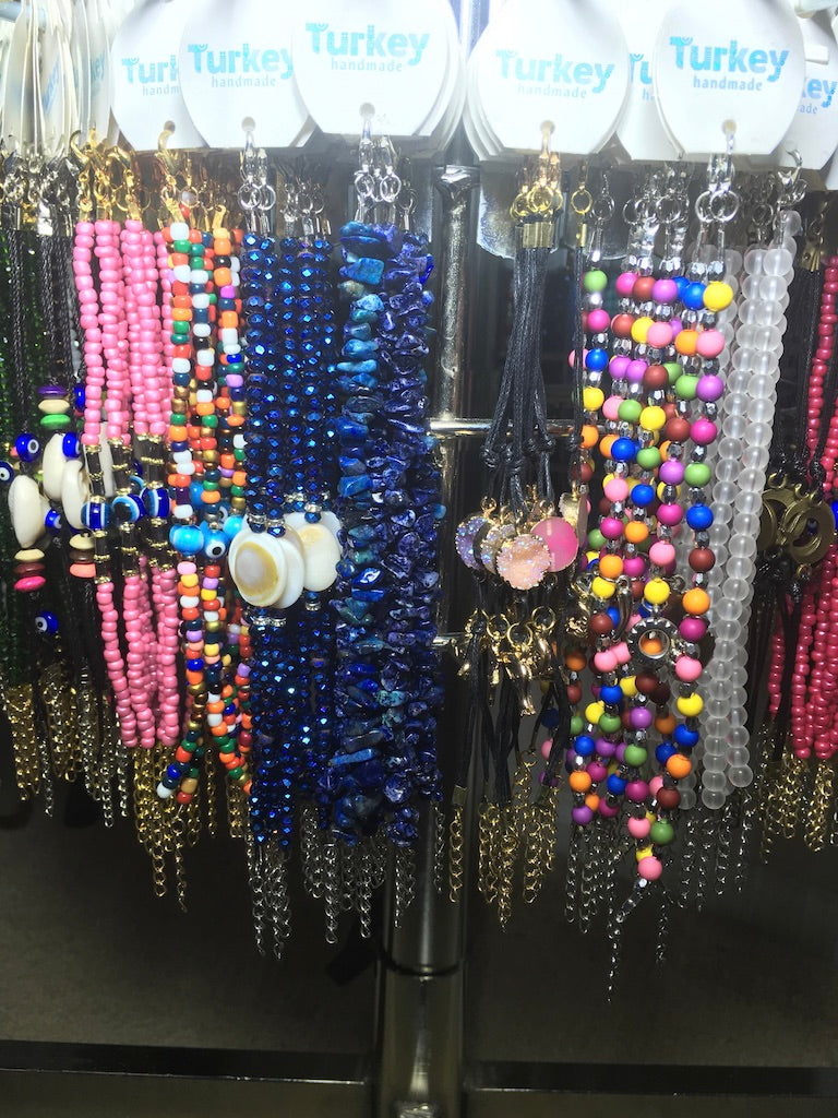 Crystal Bead Bracelet Set with Rotating Jewelry Display Stand