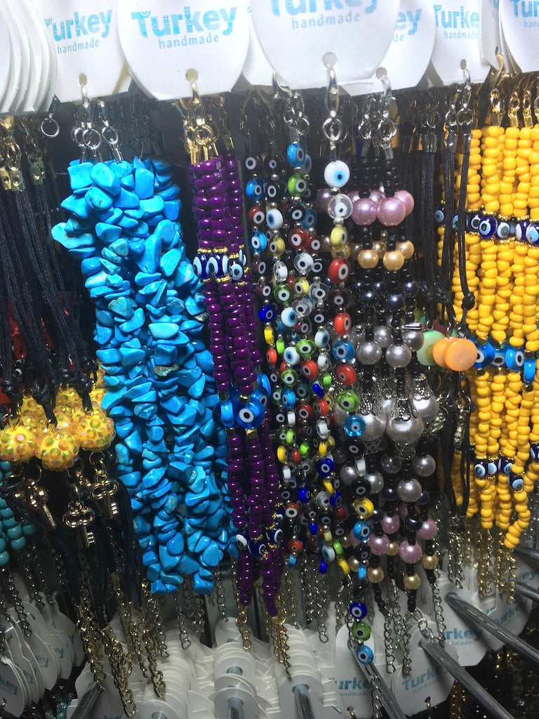 Crystal Bead Bracelet Set with Rotating Jewelry Display Stand