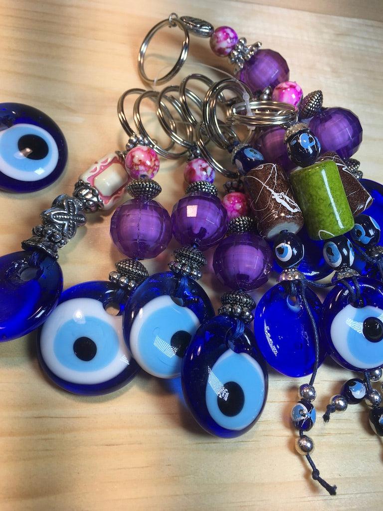 Blue Evil Eye Car Keychain