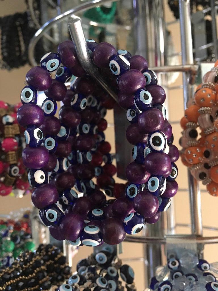 purple evil eye bracelets in bulk