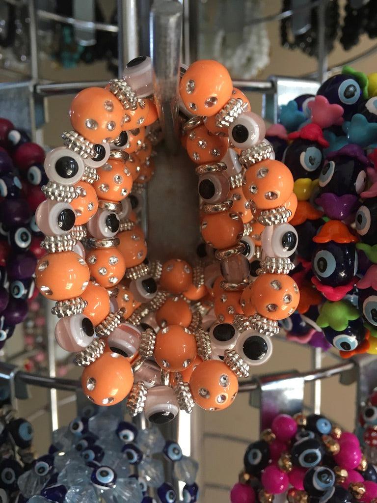 orange evil eye bracelets in bulk