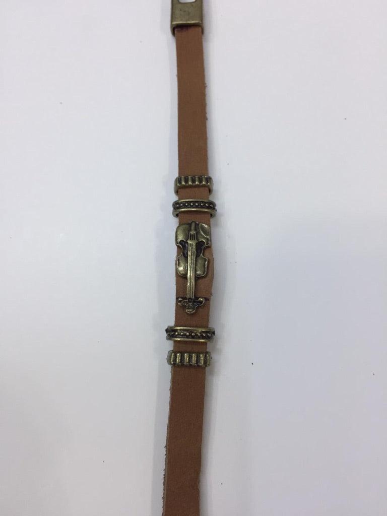 Leather Bracelets with Violin Charm