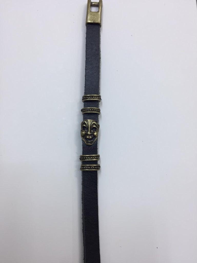 Leather Bracelets with Mask Charm