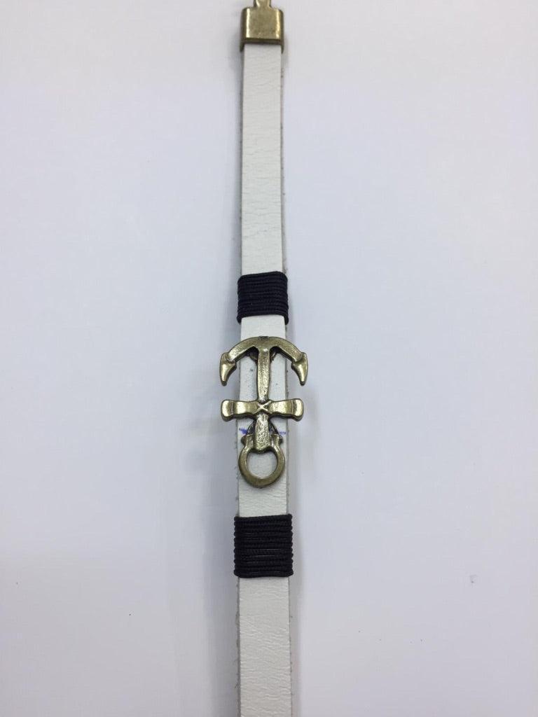 Leather Bracelets with Anchor Charm 1