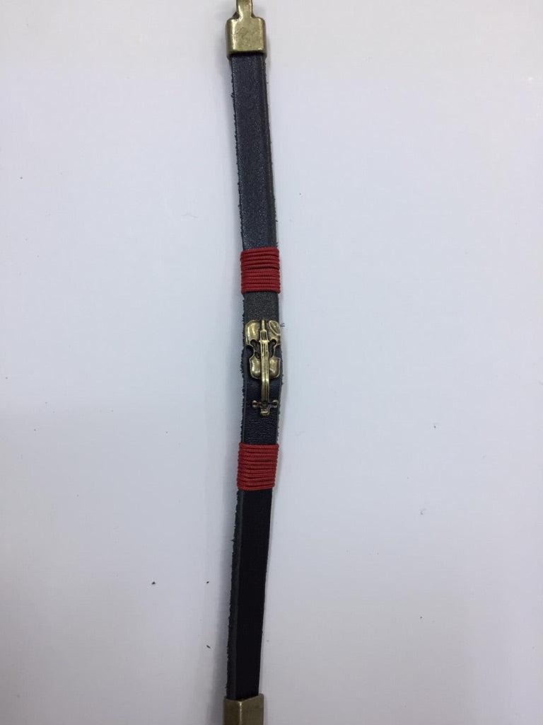 Leather Bracelets with Violin Charm