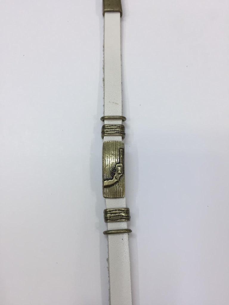 Leather Bracelets with Pistol Charm