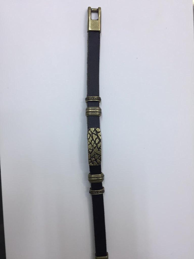 Leather Bracelets with Metal Charm