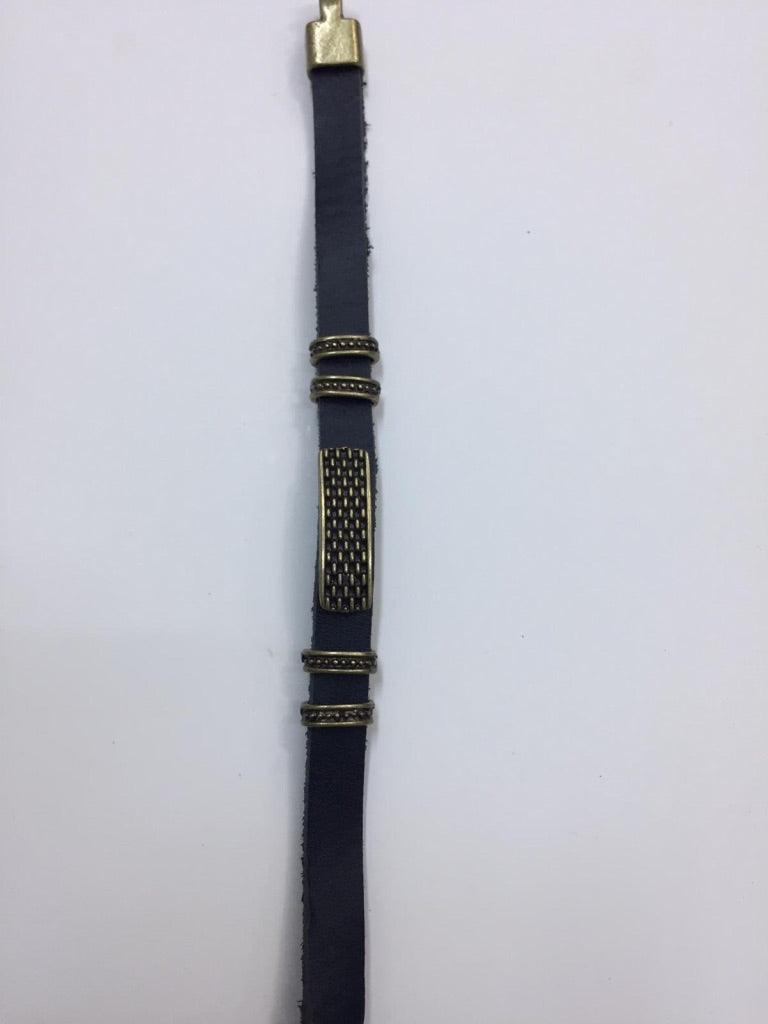 Black Bracelets with Metal Charm 1