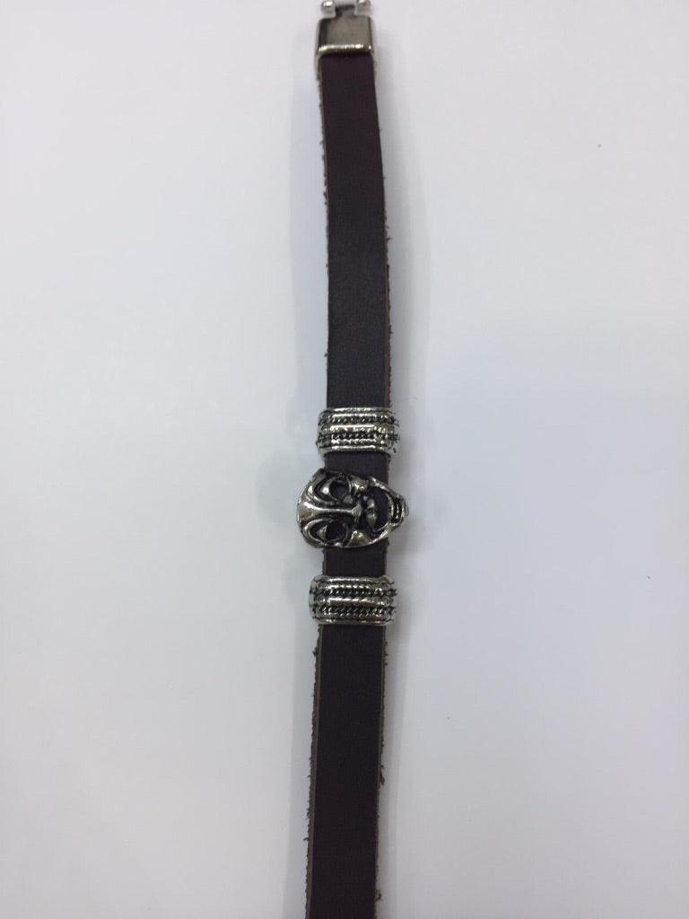 Leather Bracelets with Mask Charm
