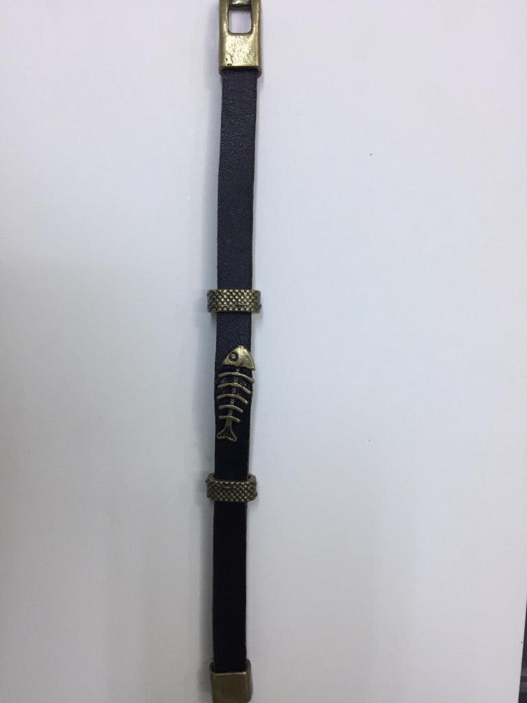 Leather Bracelets with Fish Charm 2