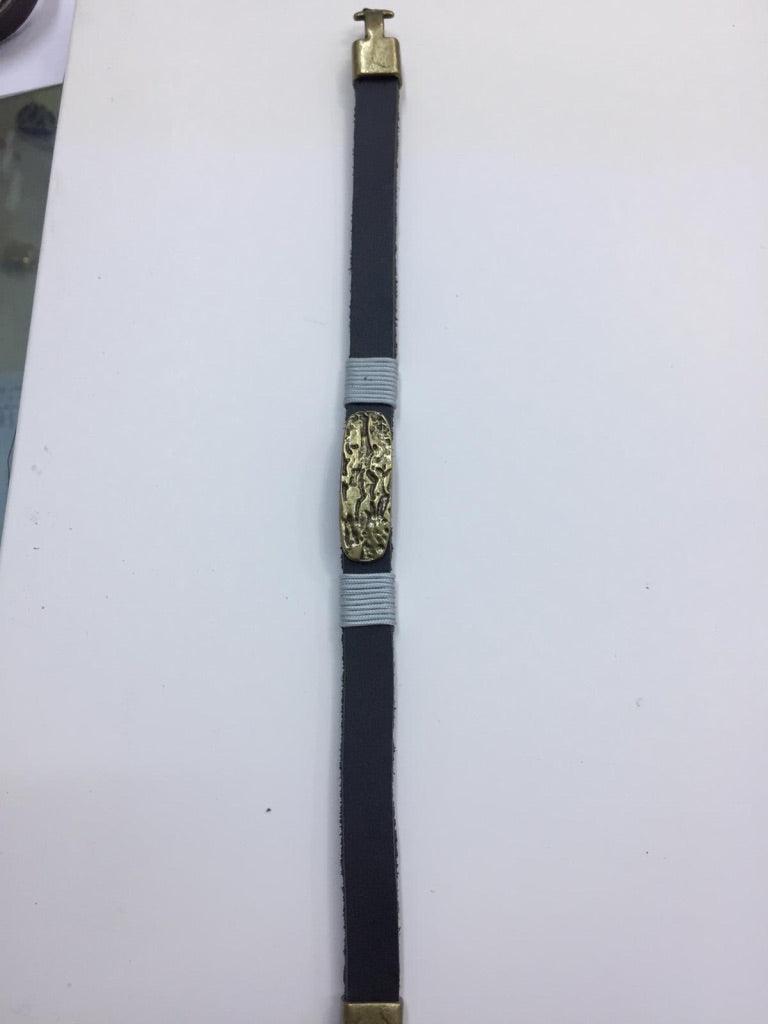 Black Leather Bracelets with Metal Charm 10