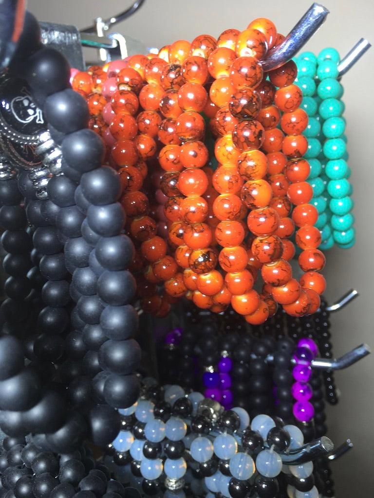 stone and glass bracelets with display 19