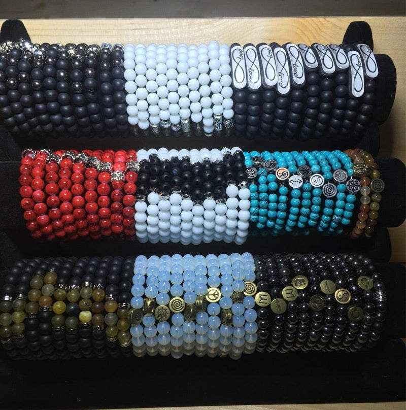stone and glass bracelets with display 3
