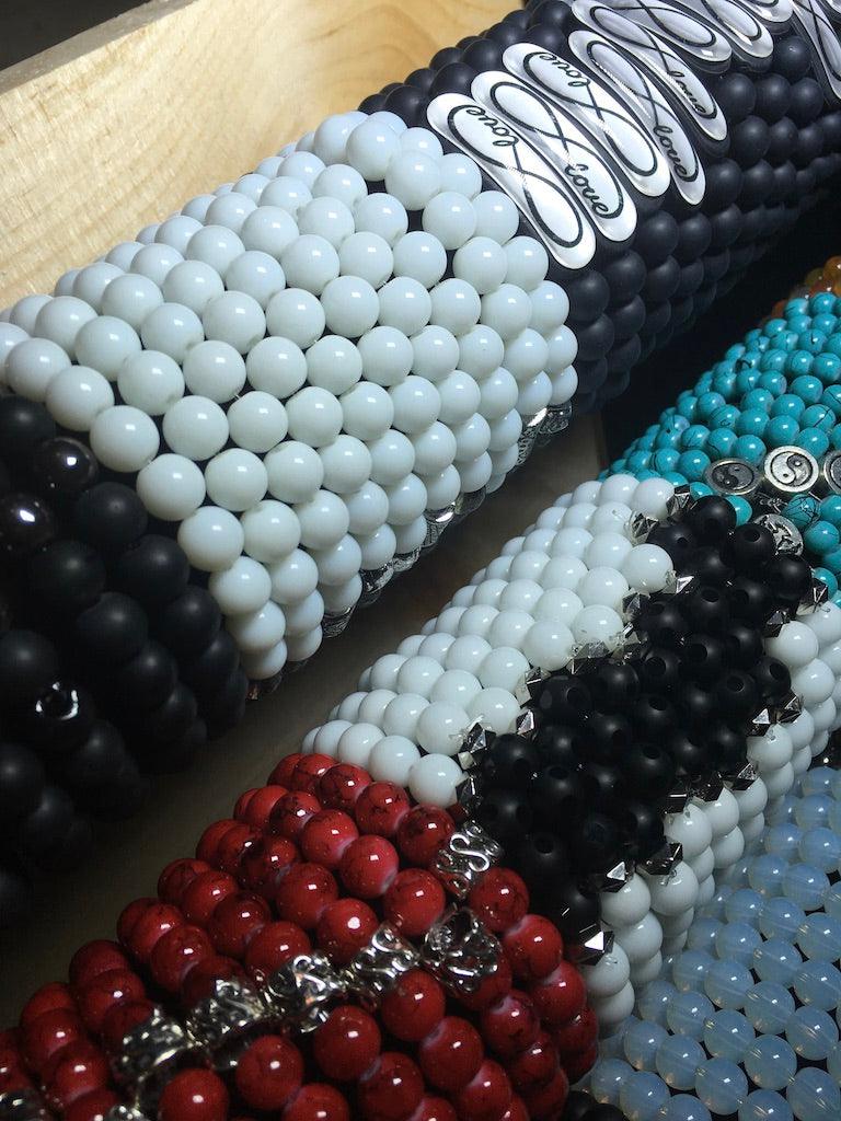 stone and glass bracelets with display 31