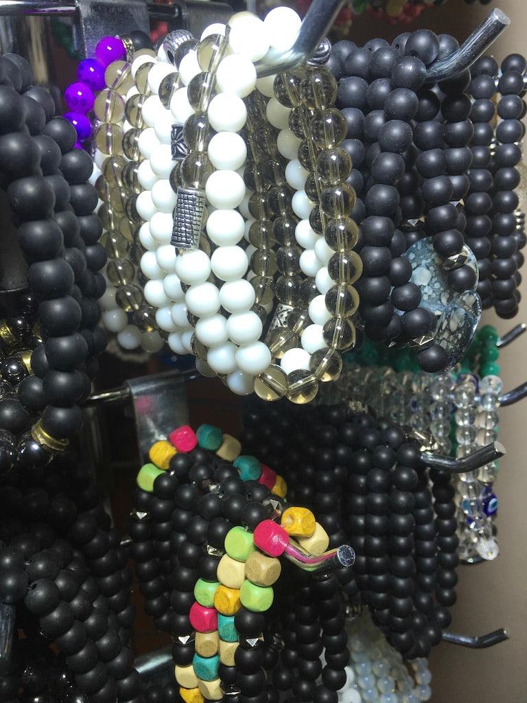 stone and glass bracelets with display 7