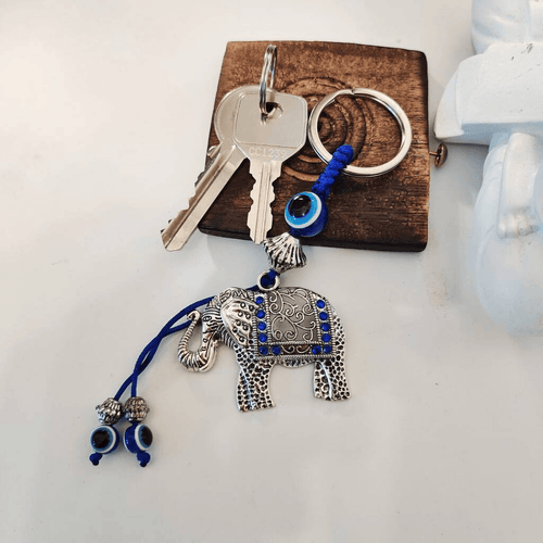 Wholesale Evil Eye Elephant Keychain 